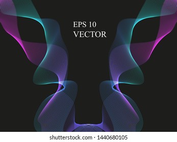 EPS 10 vector. Curved lines and waves. Futuristic concept.