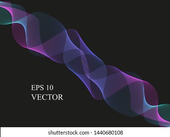 EPS 10 vector. Curved lines and waves. Futuristic concept.