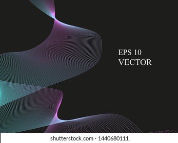 EPS 10 vector. Curved lines and waves. Futuristic concept.