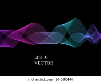 EPS 10 vector. Curved lines and waves. Futuristic concept.