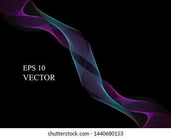EPS 10 vector. Curved lines and waves. Futuristic concept.