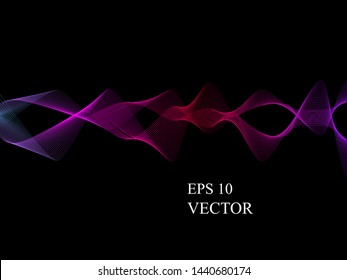 EPS 10 vector. Curved lines and waves. Futuristic concept.