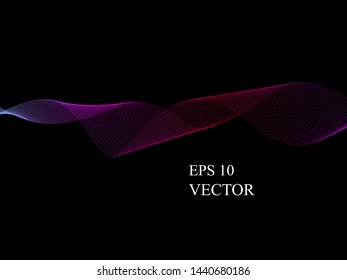 EPS 10 vector. Curved lines and waves. Futuristic concept.