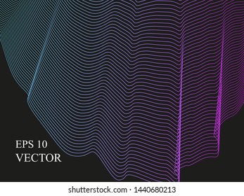 EPS 10 vector. Curved lines and waves. Futuristic concept.
