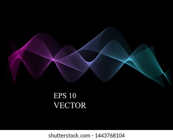 EPS 10 vector. Curved lines and waves. Futuristic concept.