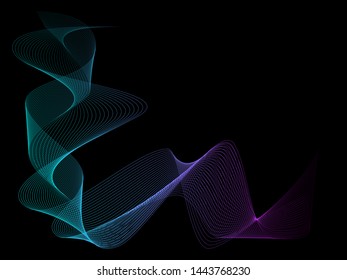 EPS 10 vector. Curved lines and waves. Futuristic concept.