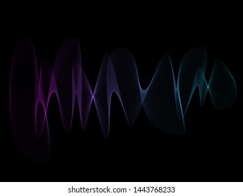 EPS 10 vector. Curved lines and waves. Futuristic concept.