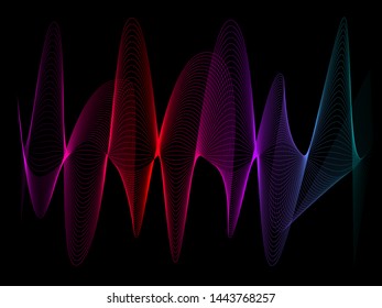 EPS 10 vector. Curved lines and waves. Futuristic concept.