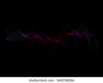 EPS 10 vector. Curved lines and waves. Futuristic concept.