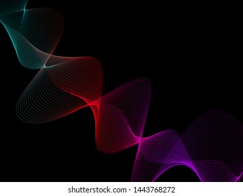 EPS 10 vector. Curved lines and waves. Futuristic concept.
