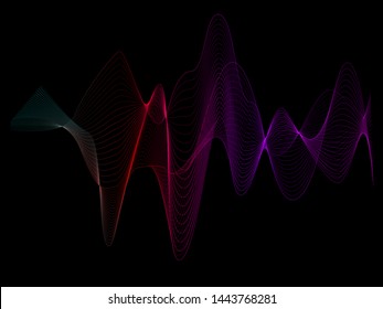 EPS 10 vector. Curved lines and waves. Futuristic concept.