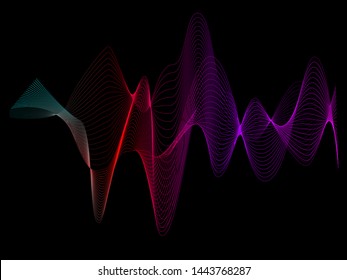 EPS 10 vector. Curved lines and waves. Futuristic concept.