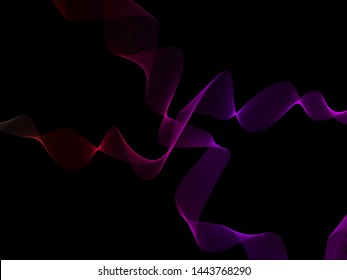 EPS 10 vector. Curved lines and waves. Futuristic concept.