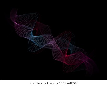 EPS 10 vector. Curved lines and waves. Futuristic concept.