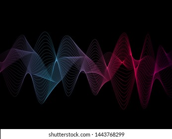 EPS 10 vector. Curved lines and waves. Futuristic concept.