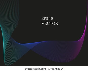 EPS 10 vector. Curved lines and waves. Futuristic concept.