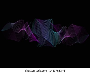 EPS 10 vector. Curved lines and waves. Futuristic concept.