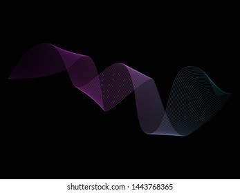 EPS 10 vector. Curved lines and waves. Futuristic concept.