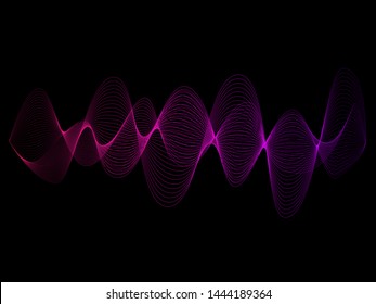 EPS 10 vector. Curved lines and waves. Futuristic concept.