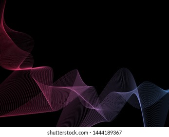 EPS 10 vector. Curved lines and waves. Futuristic concept.