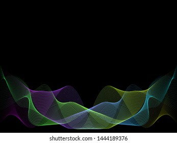 EPS 10 vector. Curved lines and waves. Futuristic concept.