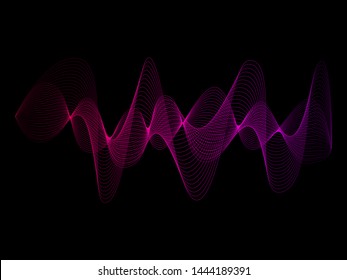 EPS 10 vector. Curved lines and waves. Futuristic concept.