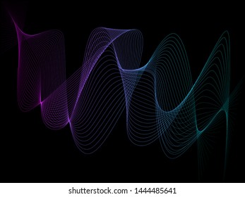 EPS 10 vector. Curved lines and waves. Futuristic concept.