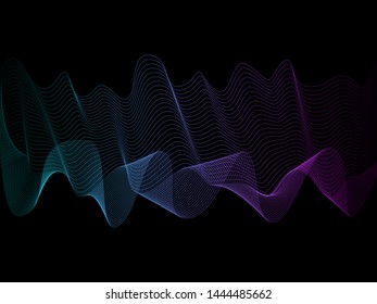 EPS 10 vector. Curved lines and waves. Futuristic concept.