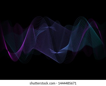 EPS 10 vector. Curved lines and waves. Futuristic concept.