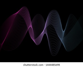 EPS 10 vector. Curved lines and waves. Futuristic concept.