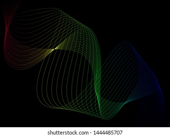 EPS 10 vector. Curved lines and waves. Futuristic concept.