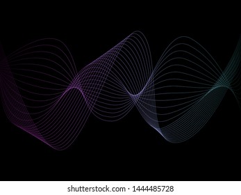 EPS 10 vector. Curved lines and waves. Futuristic concept.