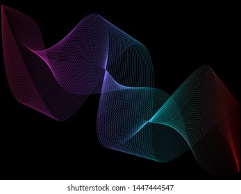 EPS 10 vector. Curved lines and waves. Futuristic concept.