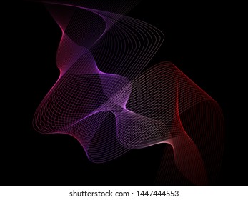 EPS 10 vector. Curved lines and waves. Futuristic concept.