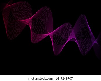 EPS 10 vector. Curved lines and waves. Futuristic concept.