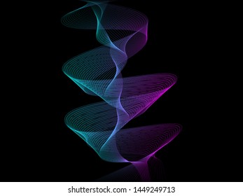 EPS 10 vector. Curved lines and waves. Futuristic concept.