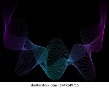 EPS 10 vector. Curved lines and waves. Futuristic concept.