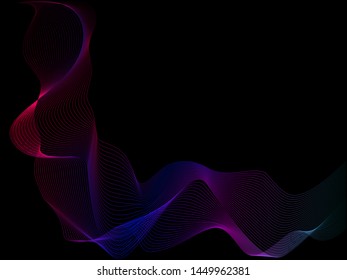 EPS 10 vector. Curved lines and waves. Futuristic concept.