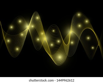 EPS 10 vector. Curved lines and waves. Futuristic concept.
