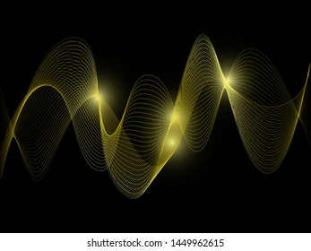 EPS 10 vector. Curved lines and waves. Futuristic concept.