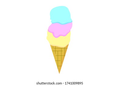 EPS 10 vector. Cute ice cream isolated on white background.