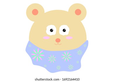 Vector EPS 10. Oso sonriente. Bastante oso aislado sobre fondo blanco.