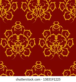 EPS 10 vector. Damask vintage pattern design.
