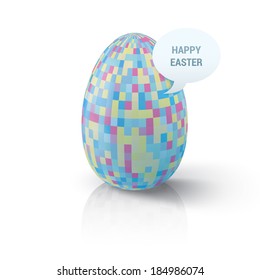 EPS 10 Vector deign. 3d abstract easter egg illustration with shiny  tiled pattern surface, cmyk mosaic edition