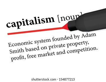 EPS 10 Vector Of Dictionary Definition Of Capitalism