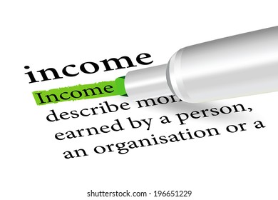 EPS 10 vector - dictionary term of income  isolated on white background