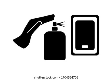EPS 10 vector. Disinfect you smartphone icon on white background.