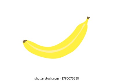 Vector EPS 10. Banana amarilla dibujada aislada de fondo blanco. Objeto único de fruta.