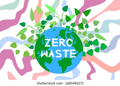 EPS 10 vector. Earth with leaves. Earth day concept. Save the planet.