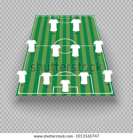 eps 10 vector EURO 2024 football team game position illustration. Play-field formation shift. Create your own team formation. Changeable t-shirt color. Sport game editable tactics. Graphic clip art